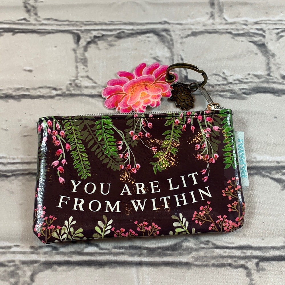 Papayai | "You are Lit from Within" Floral Change Purse with Lotus Flower Charm